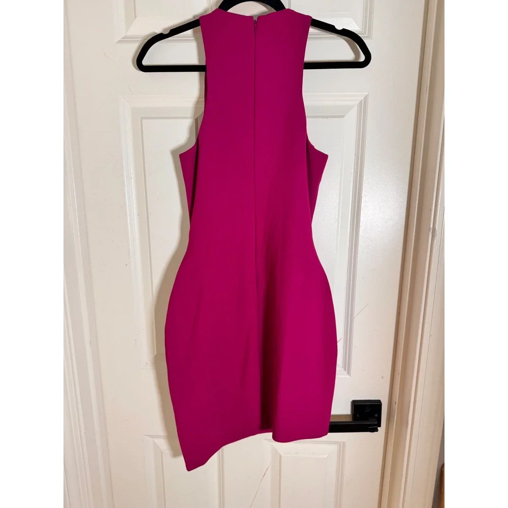 Elizabeth and James Magenta Pink Halter Neck Sheath NWT Size 4 Cocktail Mini - Picture 8 of 12